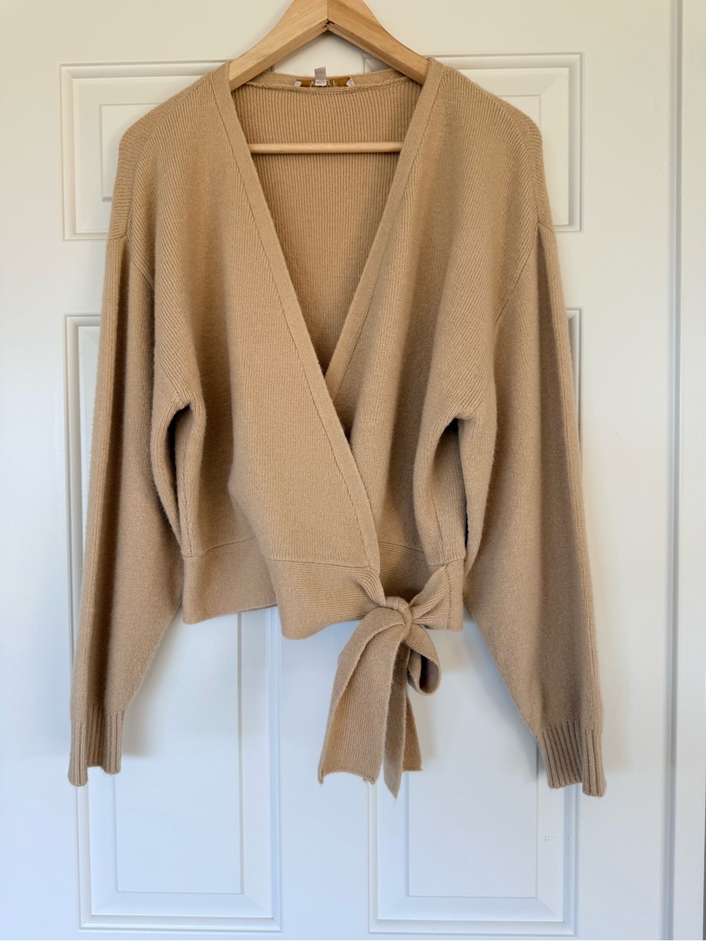 WAYF Tie-Waist V-Neck Wrap Sweater M